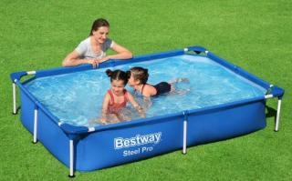 Bể bơi khung kim loại Bestway 56401, kích thước 2.2x1.5x0.43m, tặng kèm bóng nhiều màu