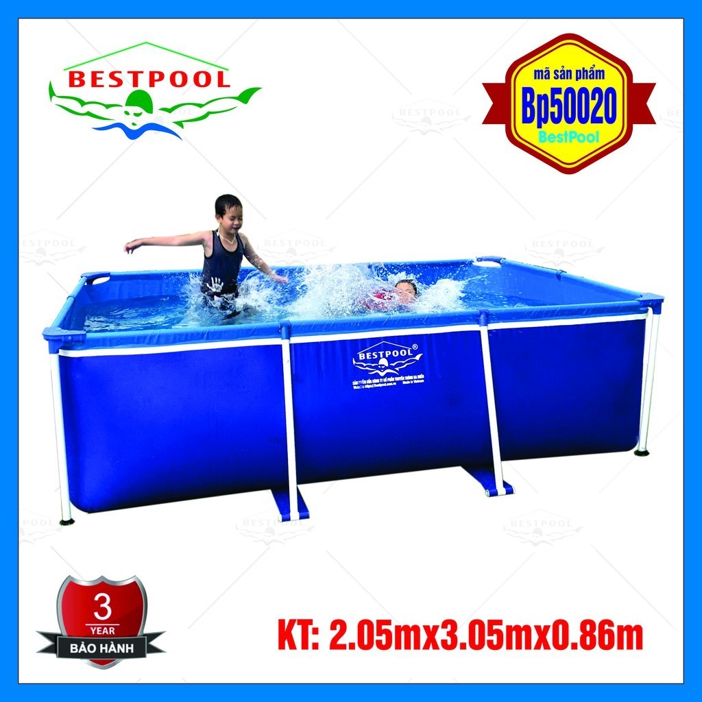 Bể Bơi Khung Kim Loại Bestpool BP50020A KT 2m05 x 3m05 x 0,86m - Lắp Ghép Nhanh Chóng Bảo hành 3 Năm