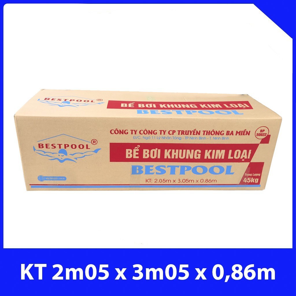 Bể Bơi Khung Kim Loại Bestpool BP50020A KT 2m05 x 3m05 x 0,86m - Lắp Ghép Nhanh Chóng Bảo hành 3 Năm