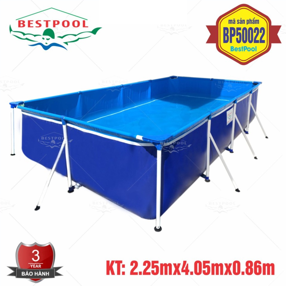 Bể Bơi Khung Kim Loại Bestpool BP50022 KT 2m25 x 4m05 x 0,86m - Lắp Ghép Nhanh Chóng Bảo hành 3 Năm